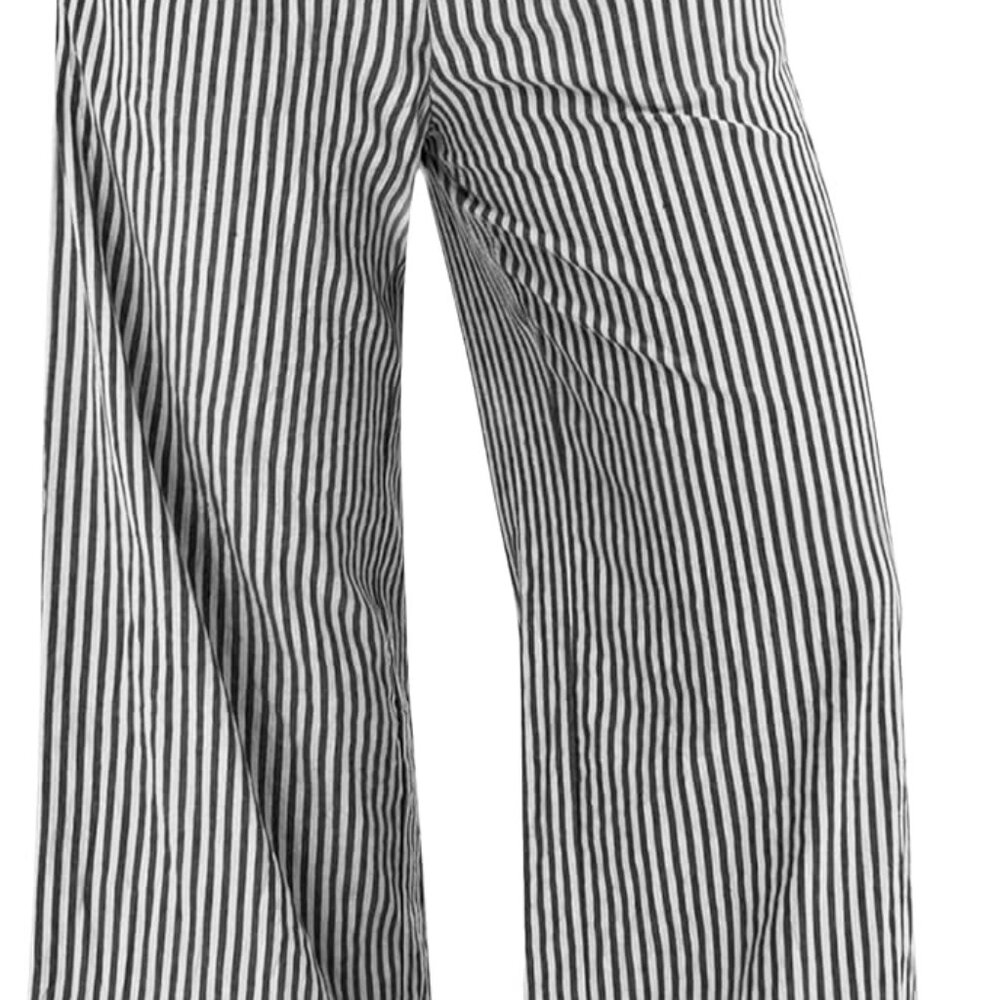 Womens Gingham Striped Boxer Pants Pajama Lounge Pj Bottoms Plaid Wide Leg Casua